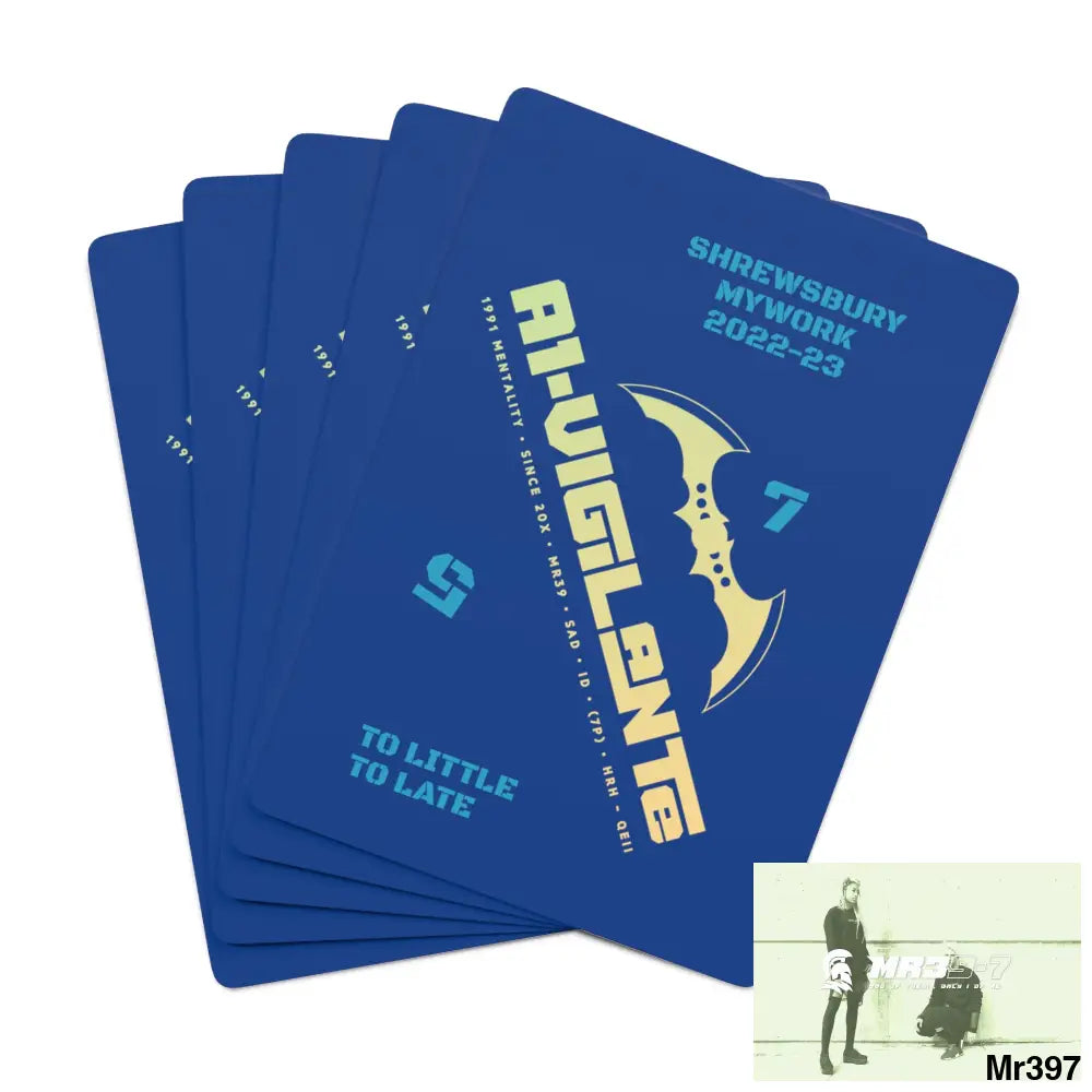 A1-Vigilante Shrewsbury My Work 22-23 Custom Poker Cards 2.47’’ x 3.47’’ / White / Semi Glossy Paper products