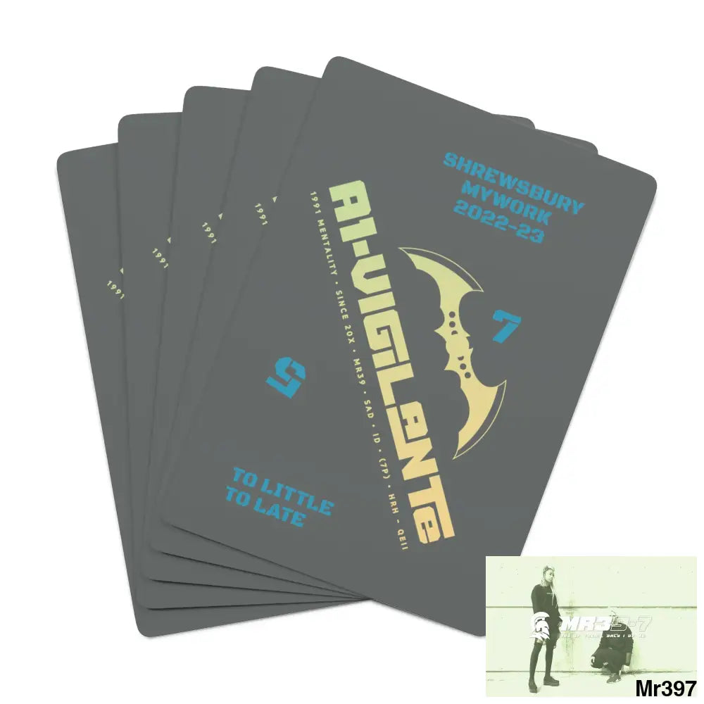 A1-Vigilante Shrewsbury My Work 222-23 Custom Poker Cards 2.47’’ x 3.47’’ / White / Semi Glossy Paper products