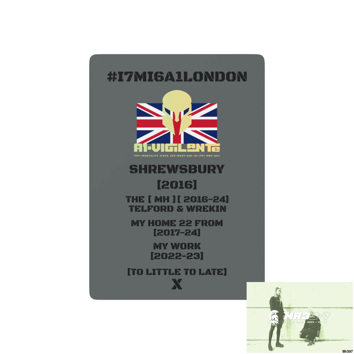 A1-Vigilante SPA #I7MI6A1London Shrewsbury Telford & Wrekin MH,My Home My Work Ltd Edition Custom Poker Cards 2.5’’ x