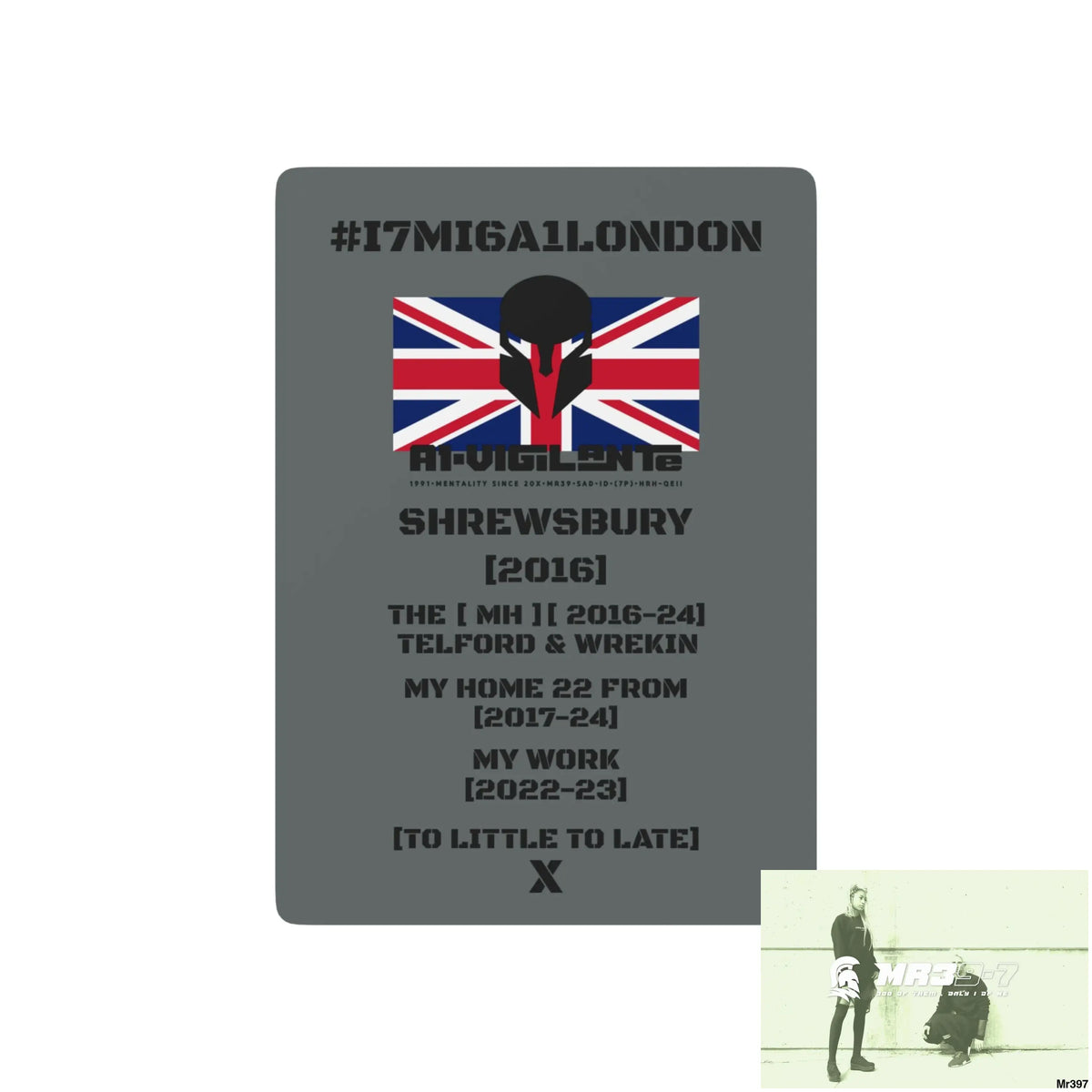 A1-Vigilante SPA #I7MI6A1London Shrewsbury Telford & Wrekin MH,My Home My Work Ltd Edition Custom Poker Cards 2.5’’ x