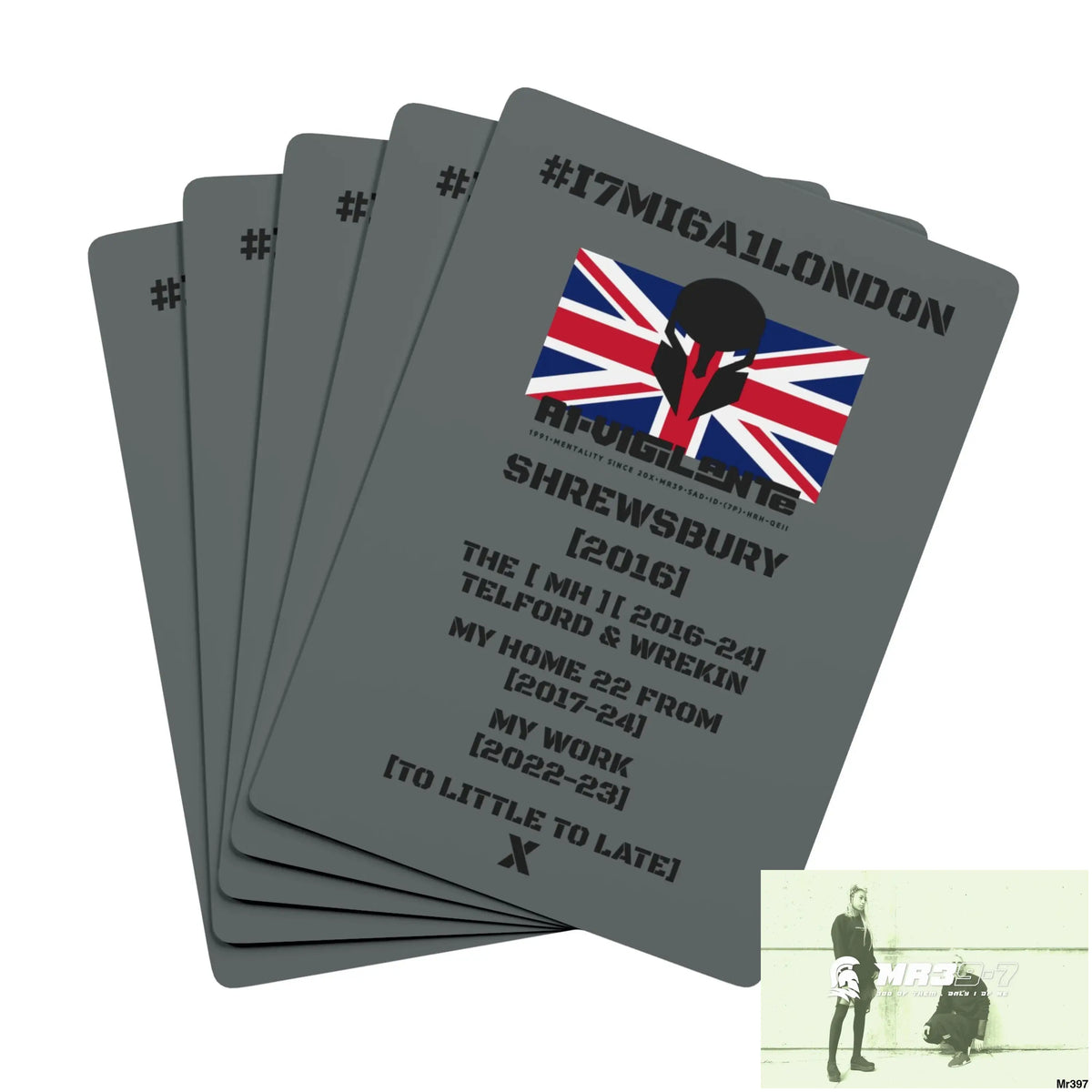 A1-Vigilante SPA #I7MI6A1London Shrewsbury Telford & Wrekin MH,My Home My Work Ltd Edition Custom Poker Cards 2.5’’ x