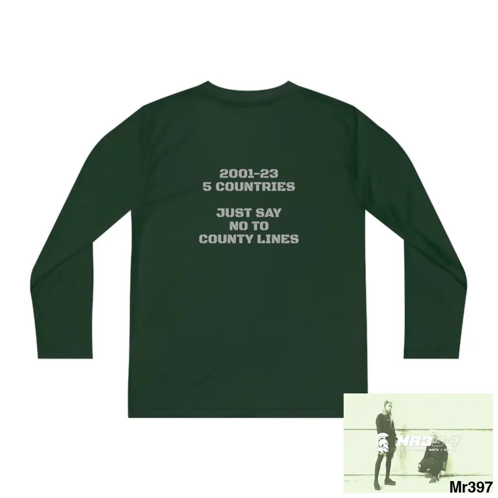 A1-Vigilante Sparta 2001-23 5 Countries Just Say No To County Lines Youth Long Sleeve Competitor Tee Kids clothes