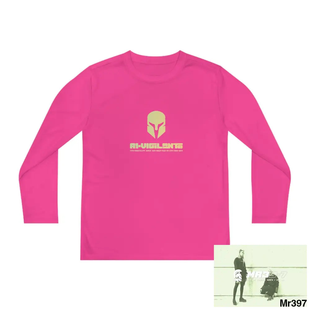 A1-Vigilante Sparta 2001-23 5 Countries Just Say No To County Lines Youth Long Sleeve Competitor Tee Neon Pink / S Kids