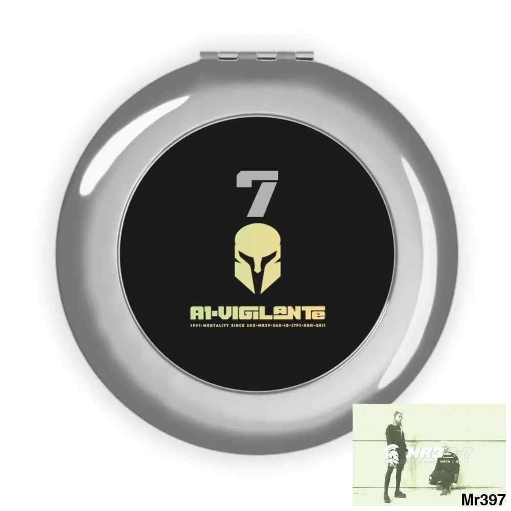 A1-Vigilante- Sparta 7 Compact Travel Mirror Silver / Glossy / One size Accessories