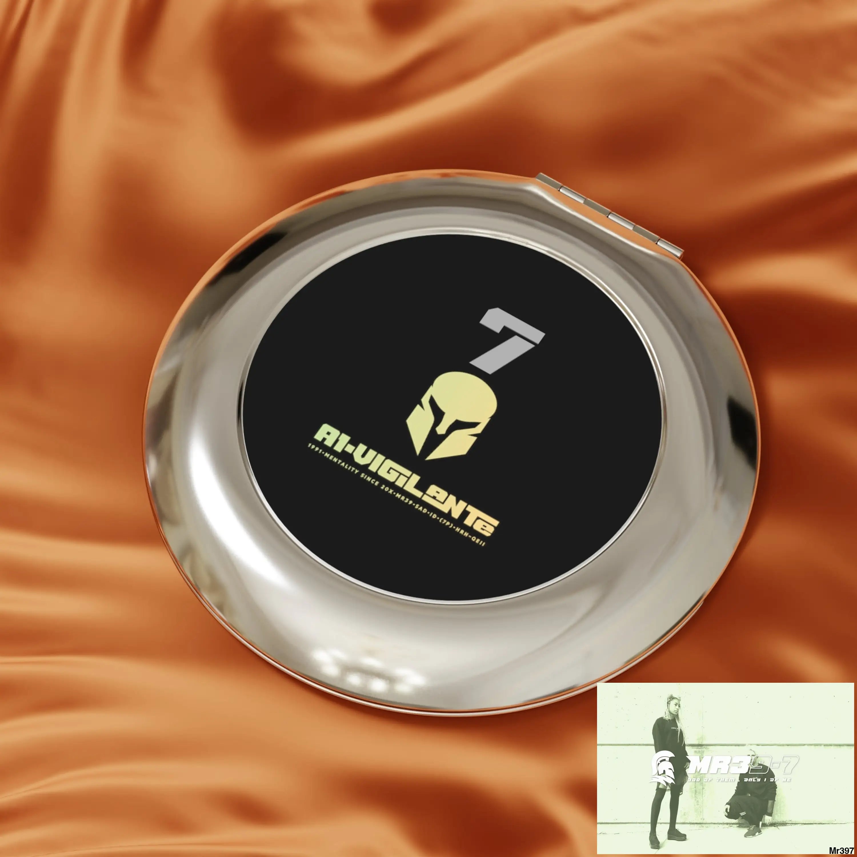 A1-Vigilante- Sparta 7 Compact Travel Mirror Silver / Glossy / One size Accessories
