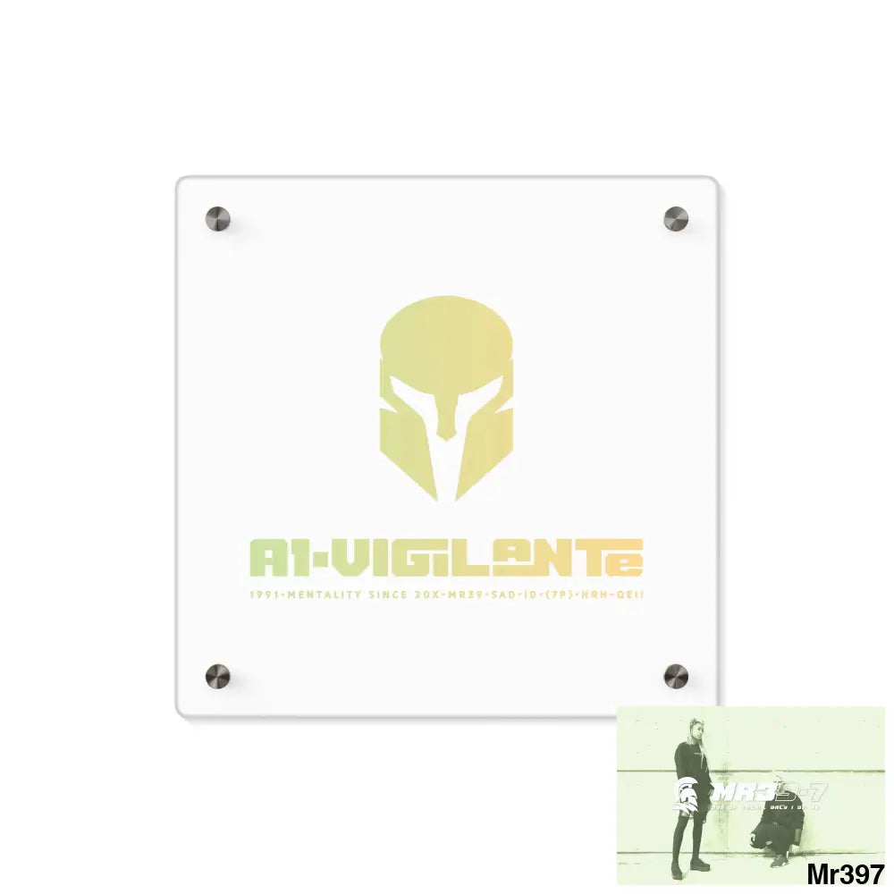 A1-Vigilante -Sparta Sparta Acrylic Wall Art Panels 11’’ x 11’’ (Square) / 0.25’’ Home Decor