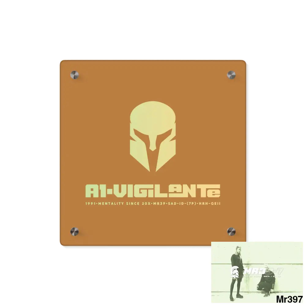 A1-Vigilante -Sparta Sparta Acrylic Wall Art Panels 11’’ x 11’’ (Square) / 0.25’’ Home Decor