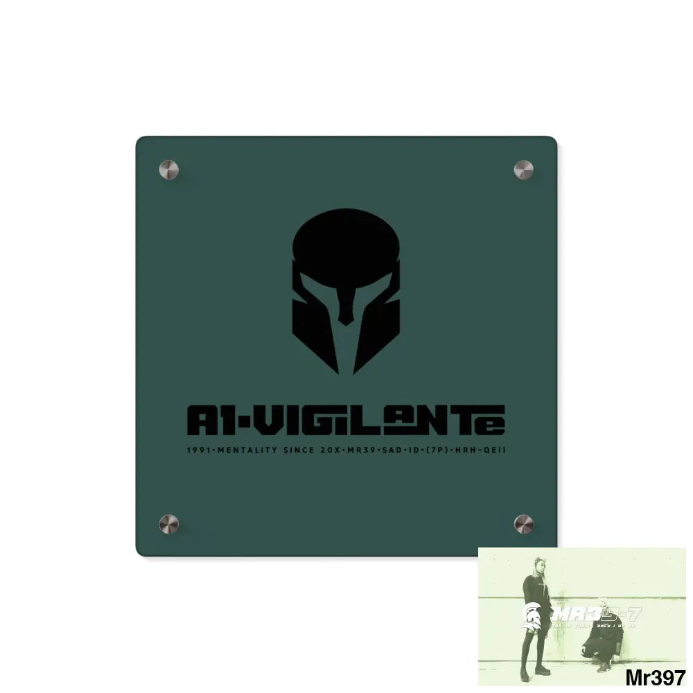 A1-Vigilante Sparta Acrylic Wall Art Panels 11’’ x 11’’ (Square) / 0.25’’ Home Decor