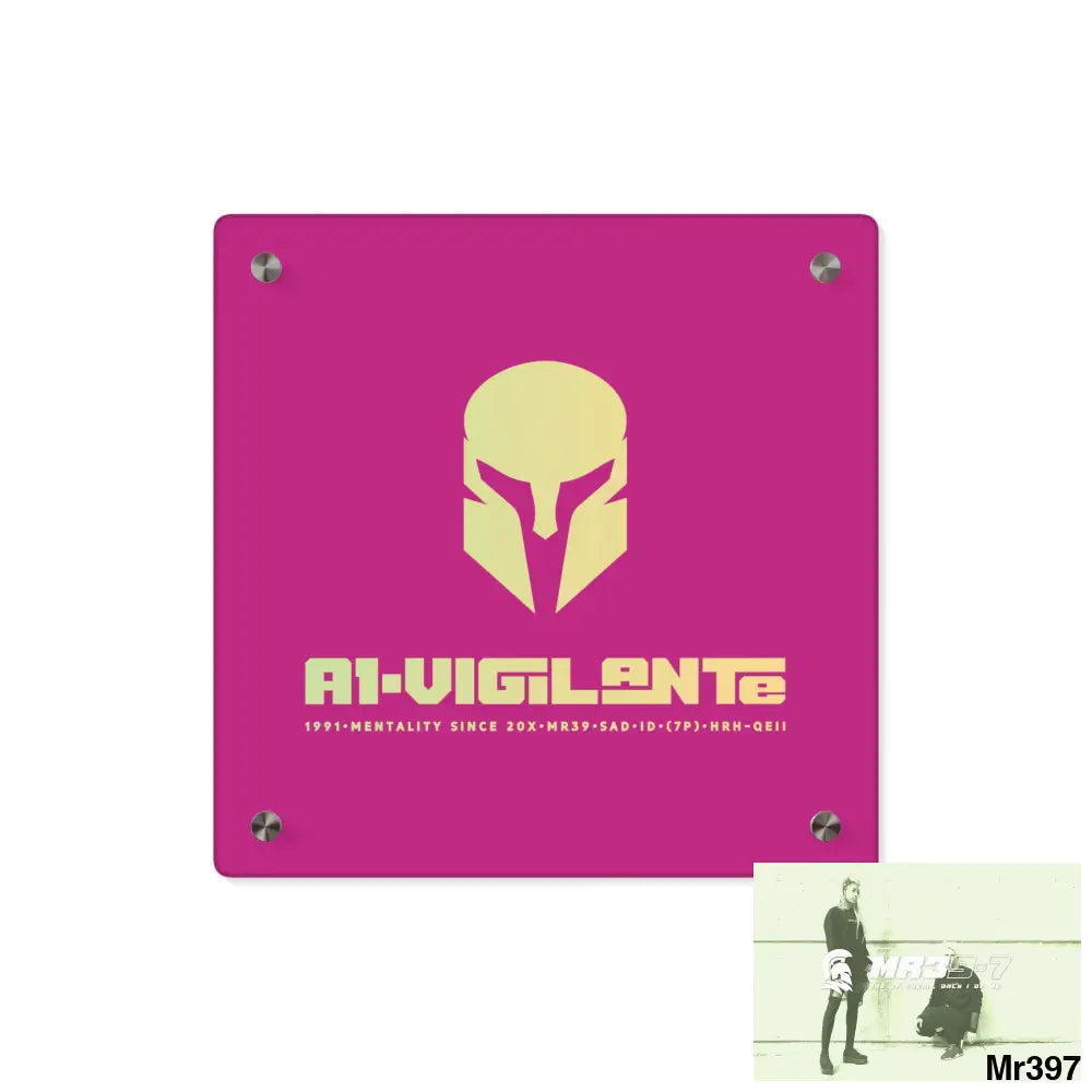 A1--Vigilante -Sparta Sparta Acrylic Wall Art Panels 11’’ x 11’’ (Square) / 0.25’’ Home Decor