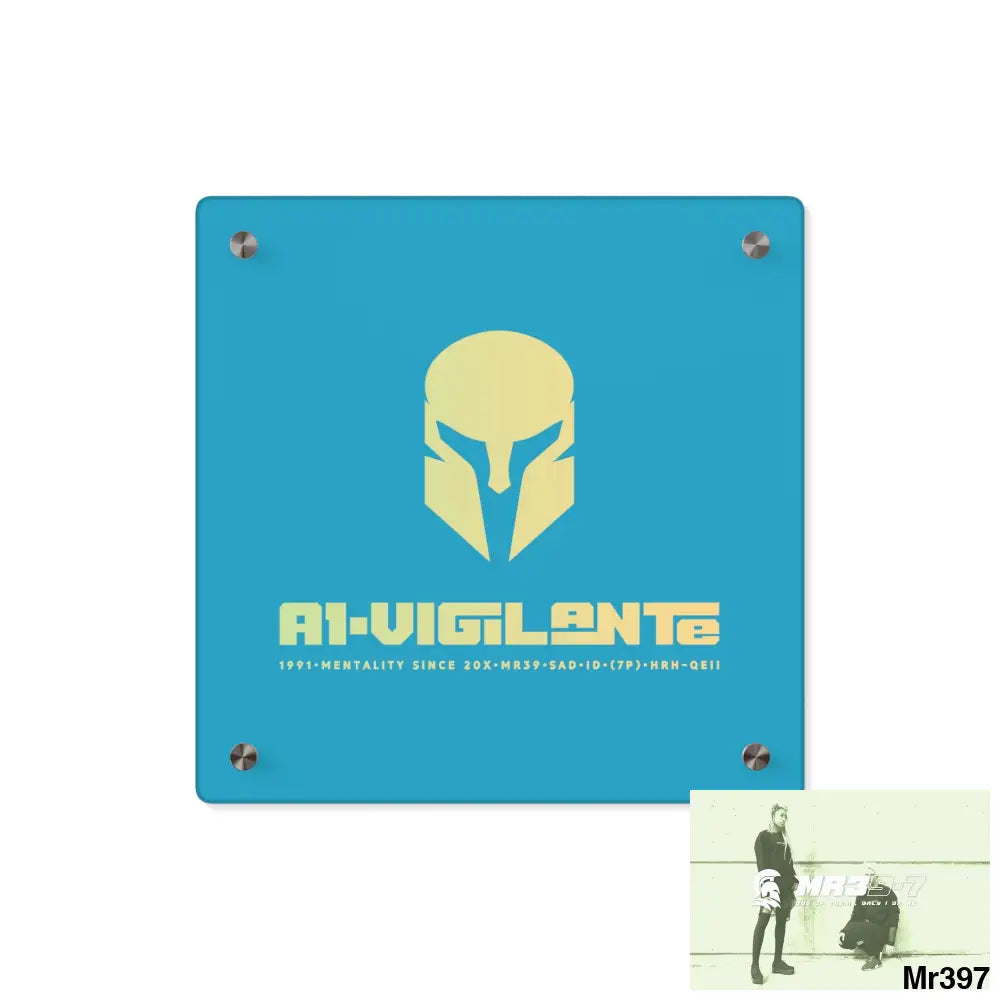 A1-Vigilante -Sparta Sparta Acrylic Wall Art Panels 11’’ x 11’’ (Square) / 0.25’’ Home Decor