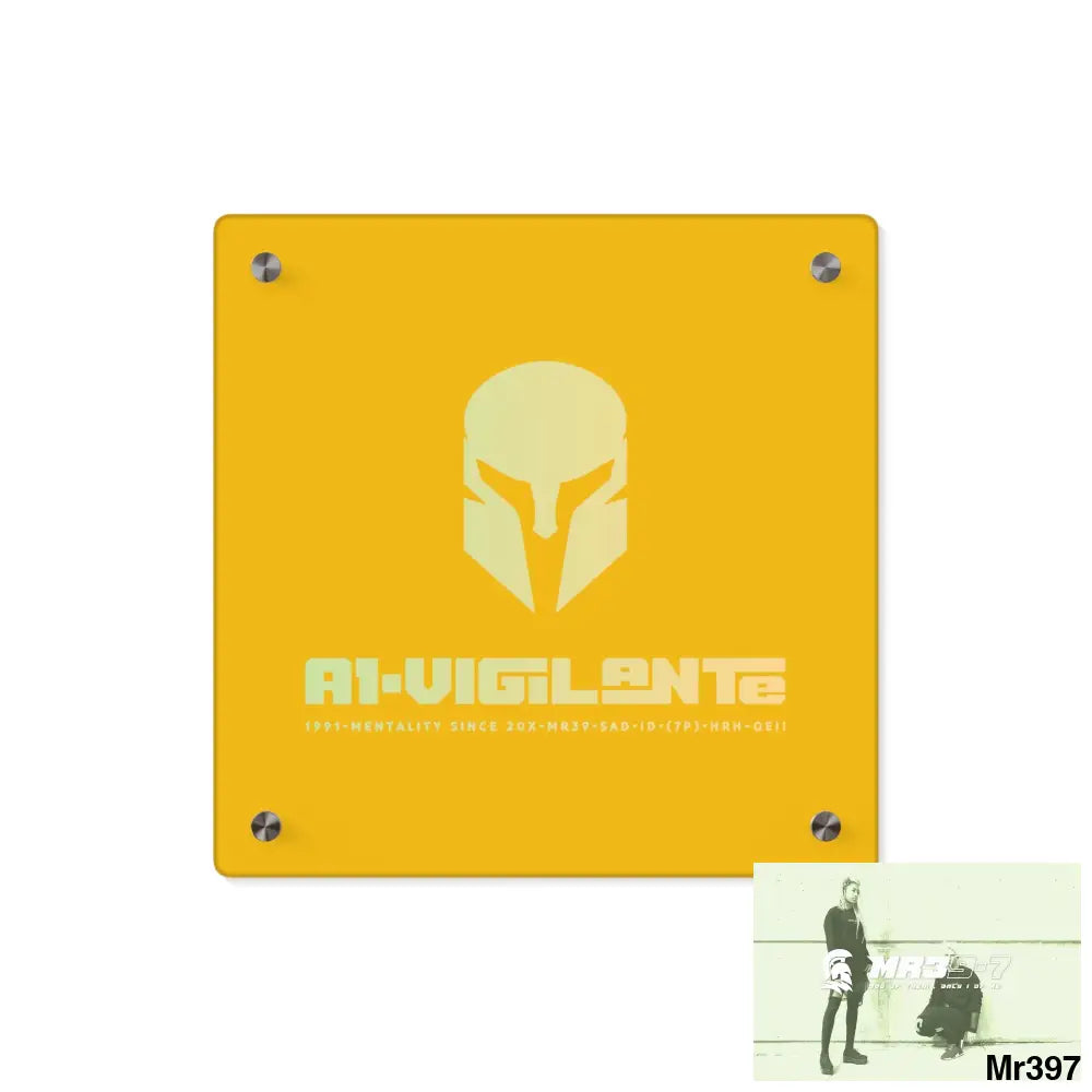 A1-Vigilante -Sparta Sparta Acrylic Wall Art Panels 11’’ x 11’’ (Square) / 0.25’’ Home Decor
