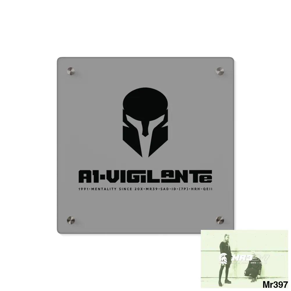 A1-Vigilante Sparta Acrylic Wall Art Panels 11’’ x 11’’ (Square) / 0.25’’ Home Decor