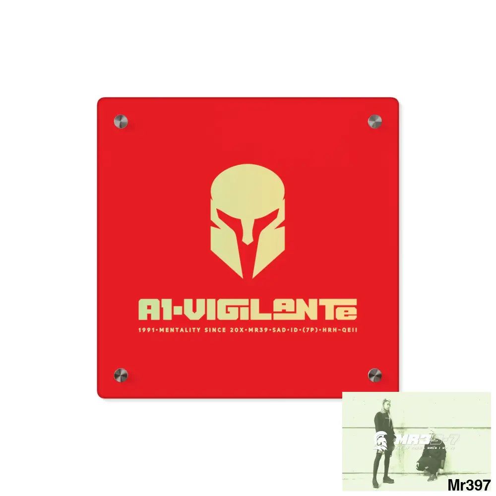 A1-Vigilante -Sparta Sparta Acrylic Wall Art Panels 11’’ x 11’’ (Square) / 0.25’’ Home Decor