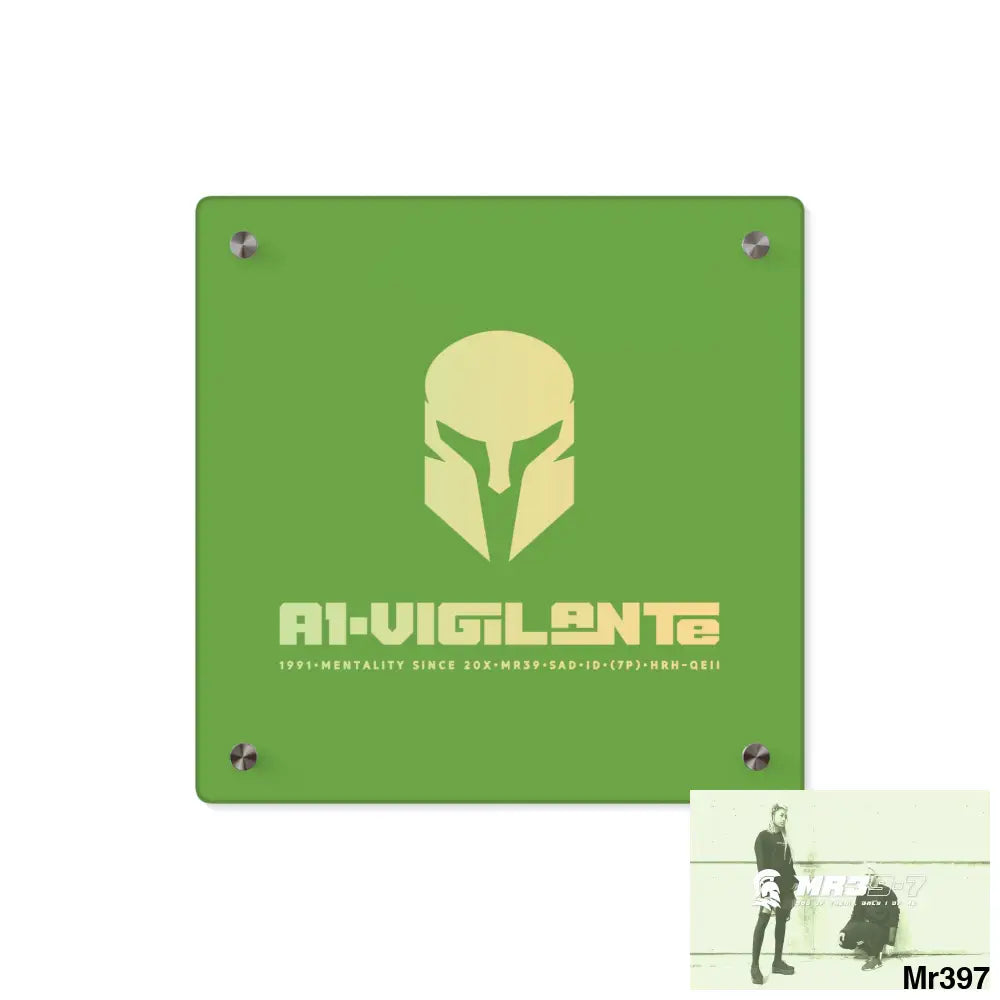 A1-Vigilante -Sparta Sparta Acrylic Wall Art Panels 11’’ x 11’’ (Square) / 0.25’’ Home Decor