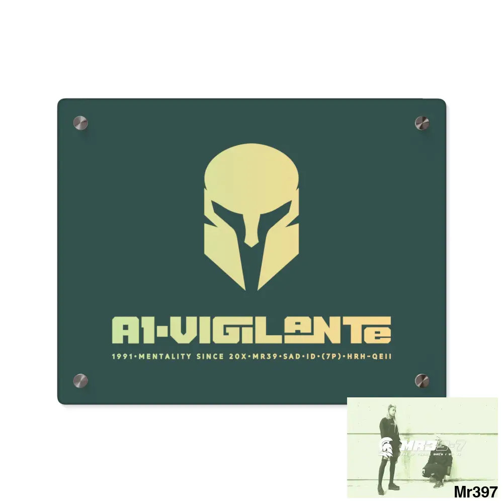 A1-Vigilante Sparta Acrylic Wall Art Panels 14″ x 11″ (Horizontal) / 0.25’’ Home Decor