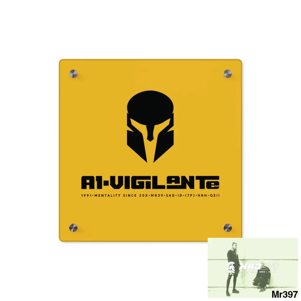 A1-Vigilante Sparta Acrylic Wall Art Panels 11’’ x 11’’ (Square) / 0.25’’ Home Decor