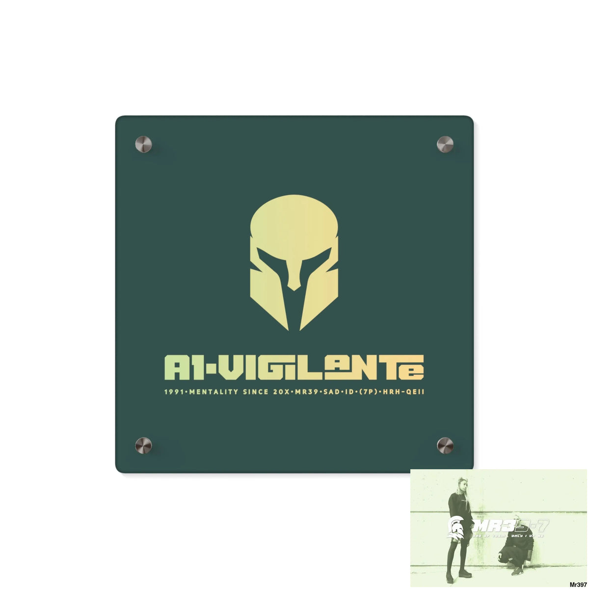 A1-Vigilante Sparta Acrylic Wall Art Panels 11’’ x 11’’ (Square) / 0.25’’ Home Decor
