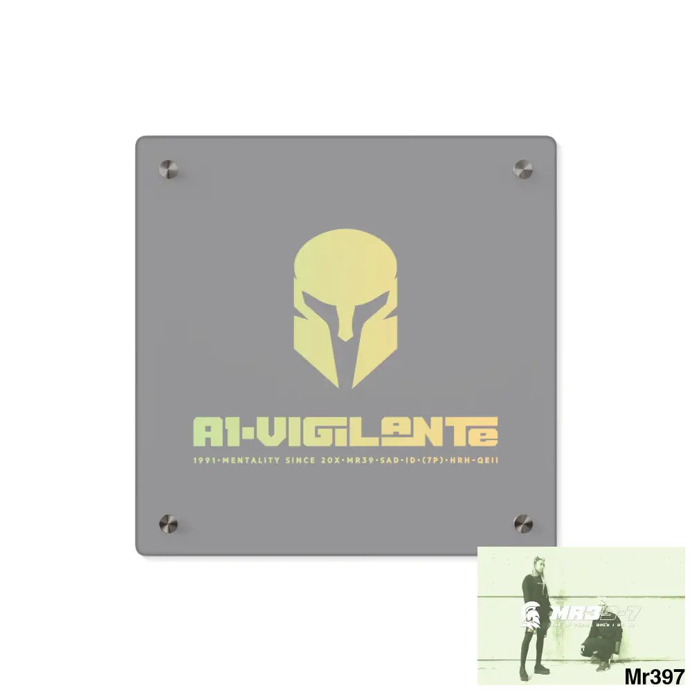 A1-Vigilante -Sparta Sparta Acrylic Wall Art Panels 11’’ x 11’’ (Square) / 0.25’’ Home Decor