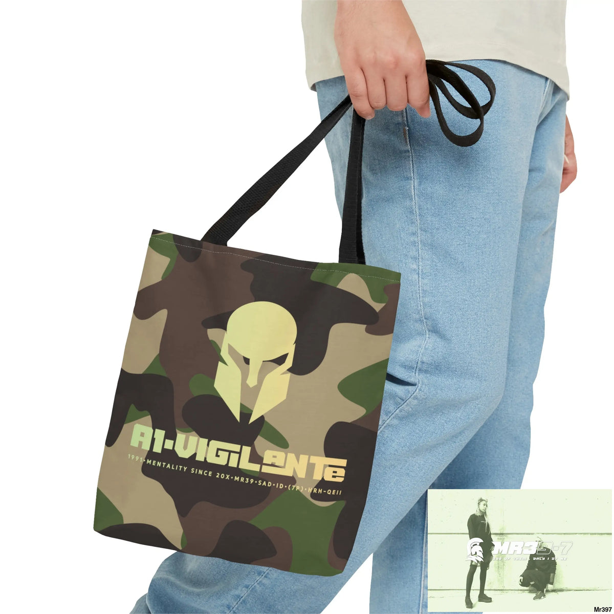 A1- Vigilante Sparta Camo Tote Bag (AOP) Bags