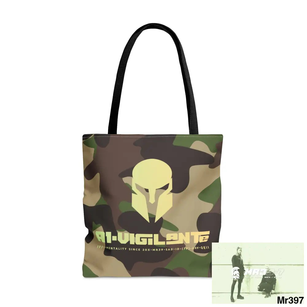 A1- Vigilante Sparta Camo Tote Bag (AOP) Large Bags