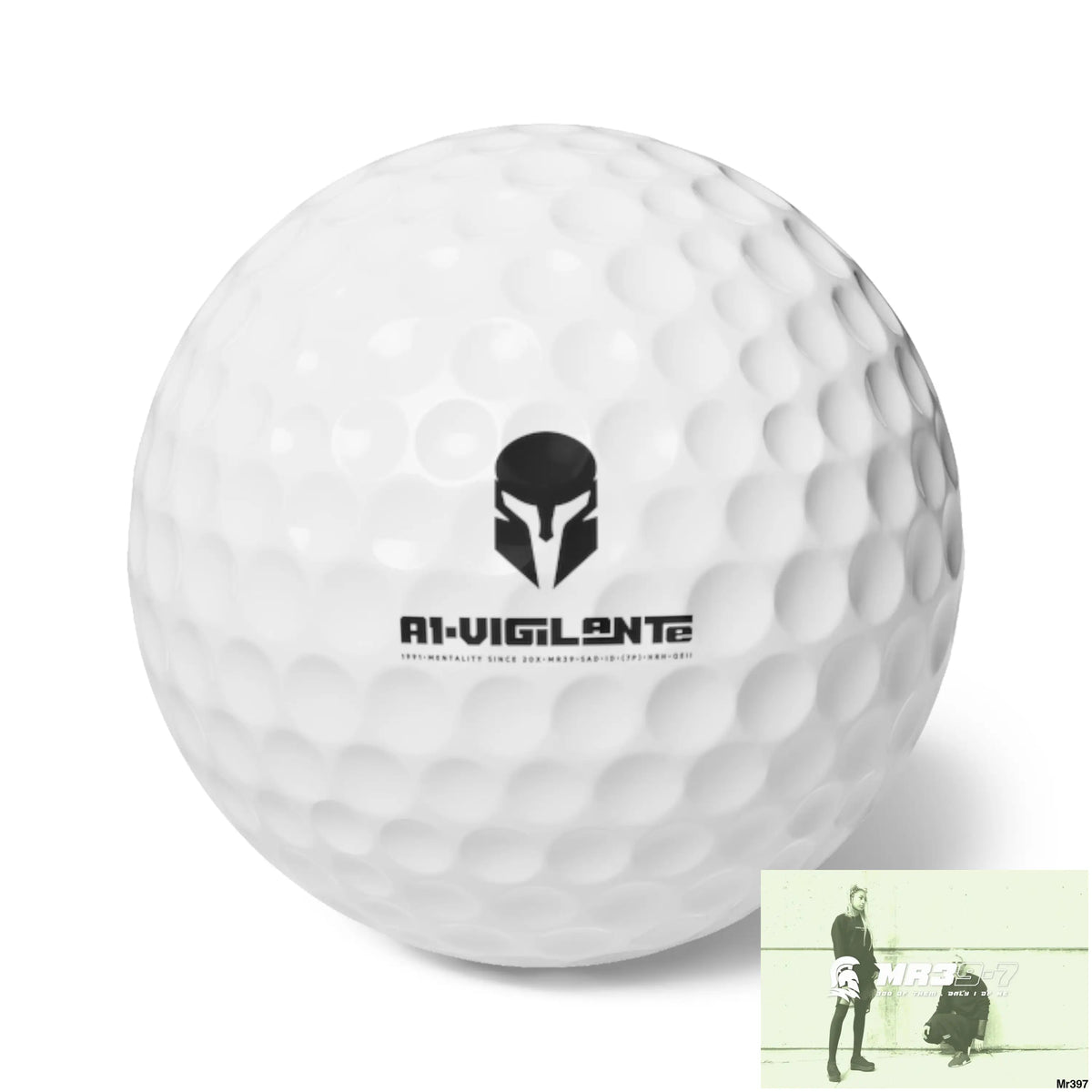 A1 Vigilante Sparta Custom Golf Balls Set Premium 6-Pack with Unique Design Ideal for Golf Lovers Personalized Gift for