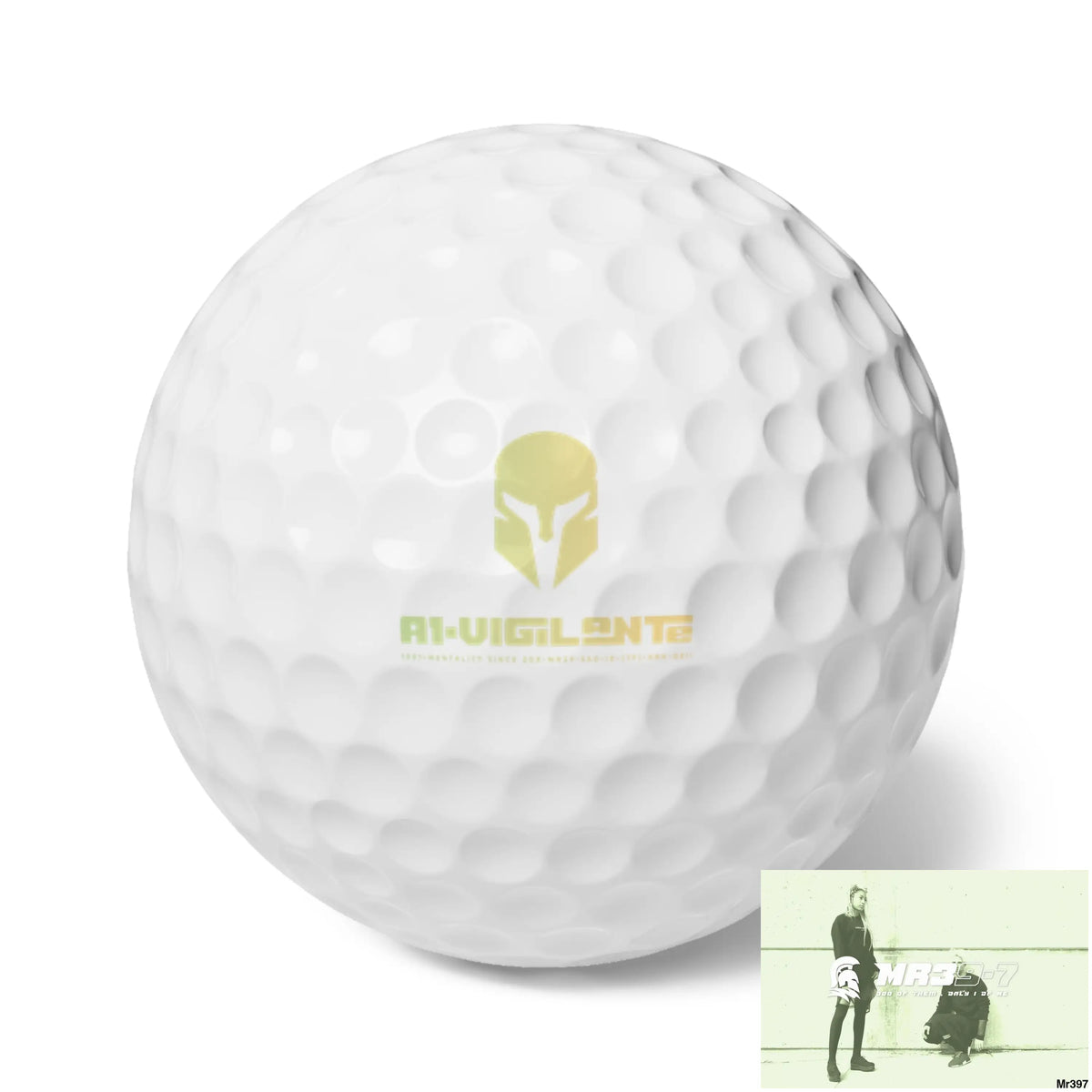 A1 Vigilante Sparta Custom Golf Balls Set Premium 6-Pack with Unique Design Ideal for Golf Lovers Personalized Gift for