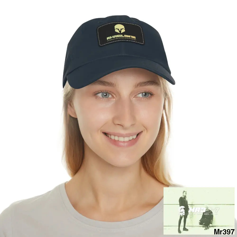 A1•Vigilante Sparta Dad Hat with Leather Patch (Rectangle) Hats