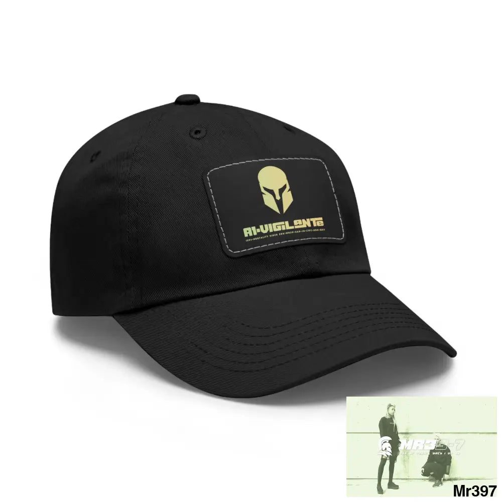 A1•Vigilante Sparta Dad Hat with Leather Patch (Rectangle) Hats
