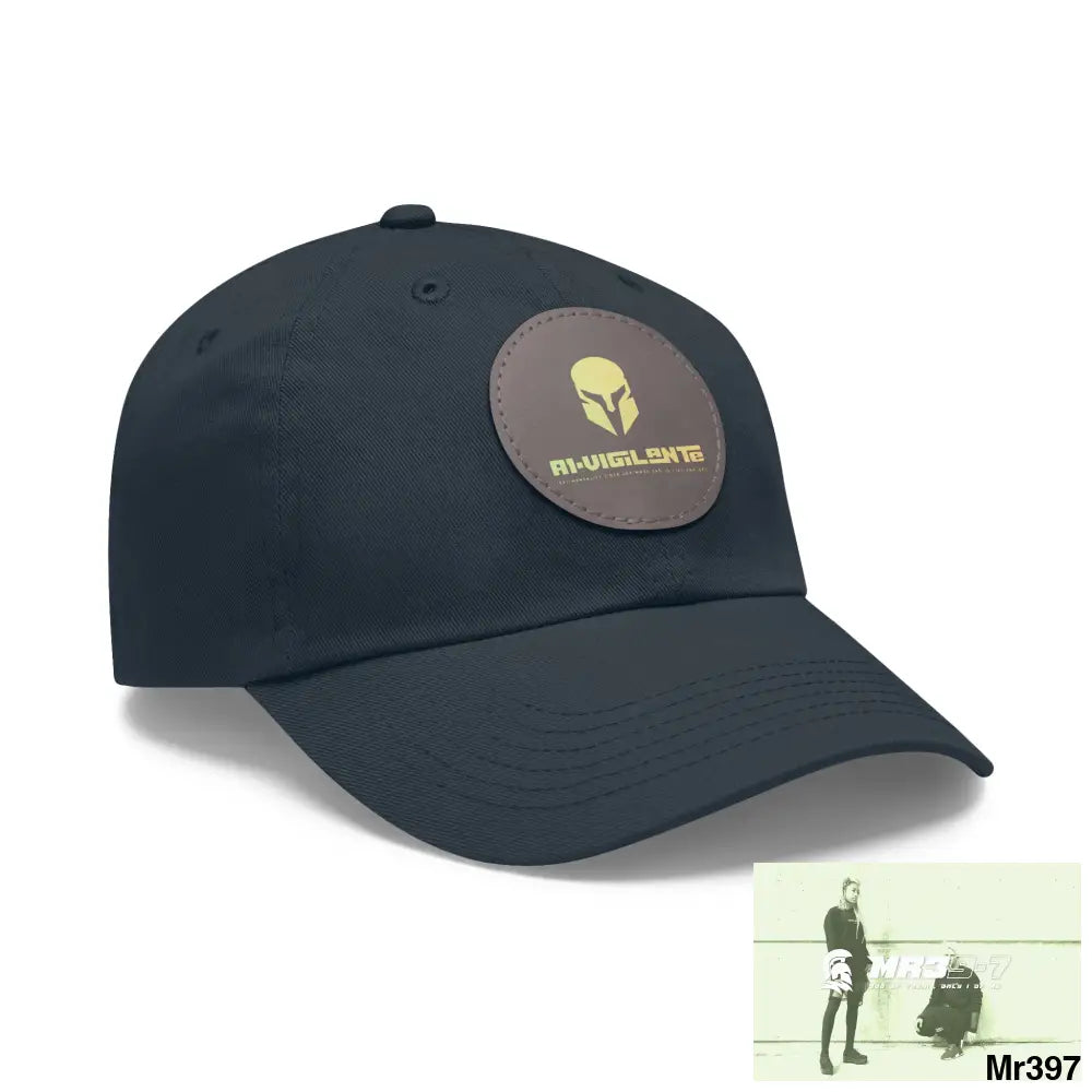 A1. Vigilante Sparta Dad Hat with Leather Patch (Round) Hats