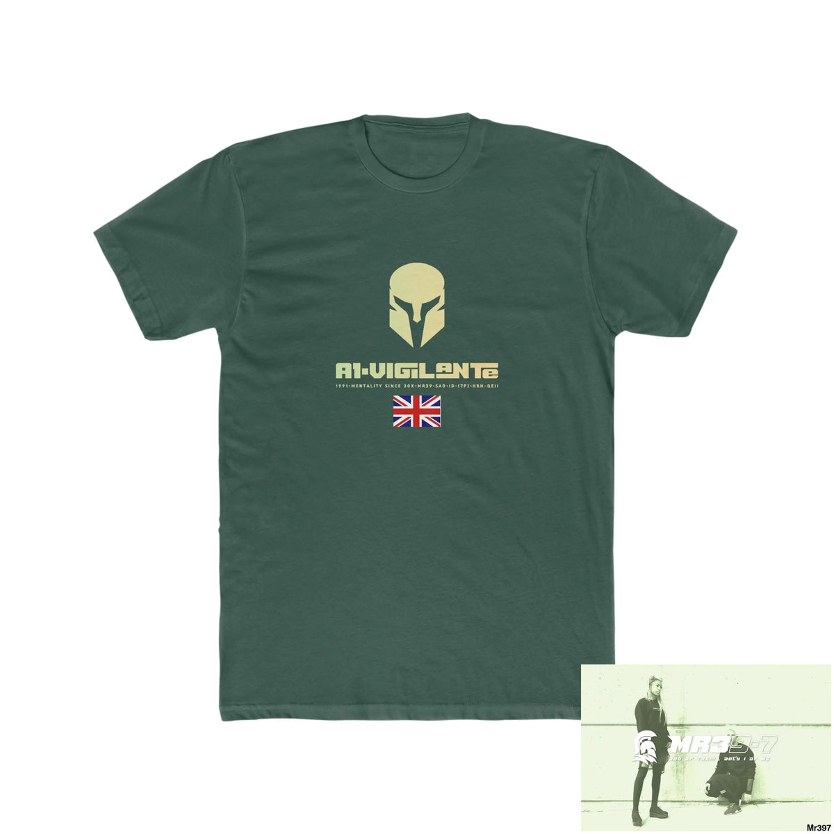 A1-Vigilante Sparta Dahab Men’s Cotton Crew Tee Solid Forest Green / S T-Shirt