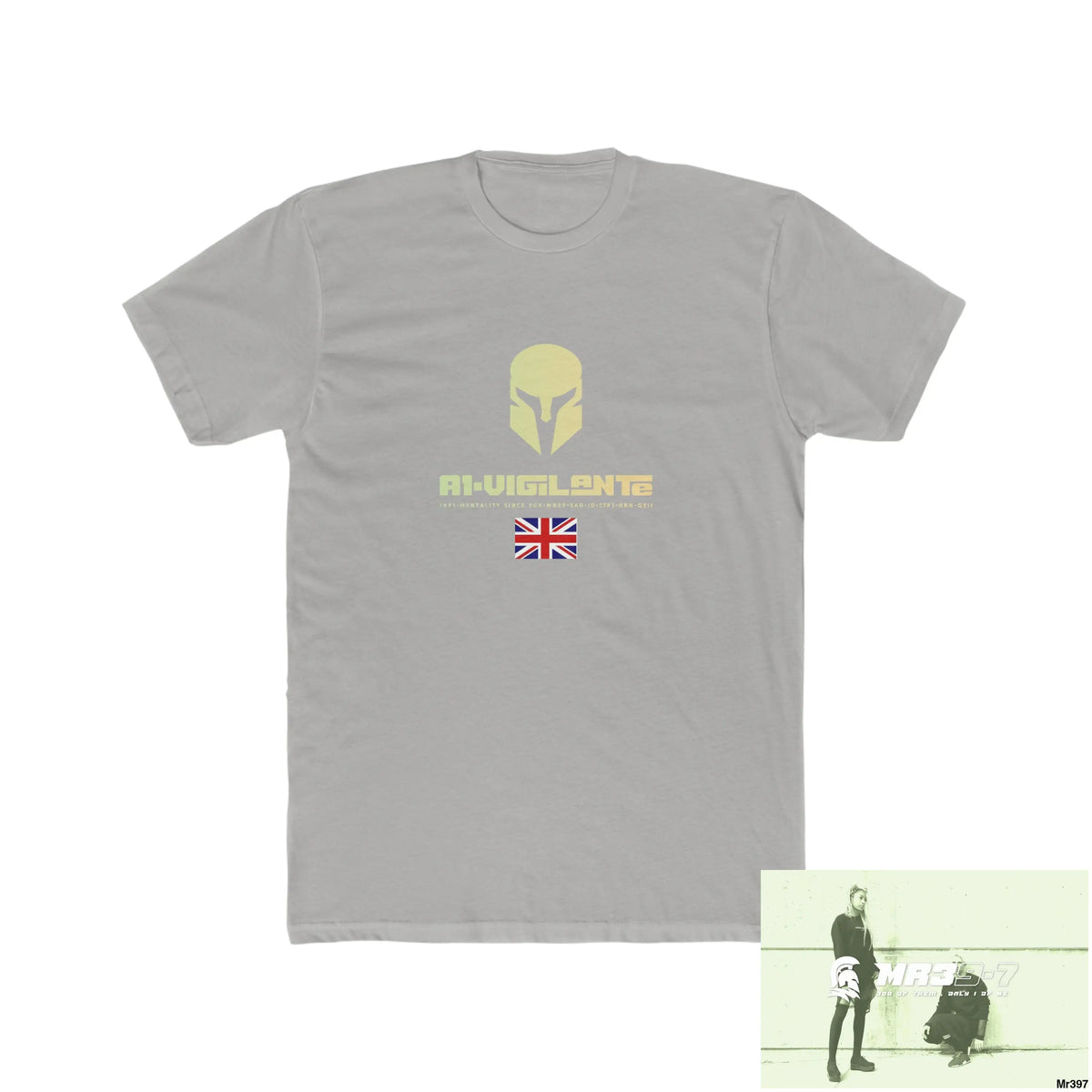 A1-Vigilante Sparta Dahab Men’s Cotton Crew Tee Solid Light Grey / S T-Shirt