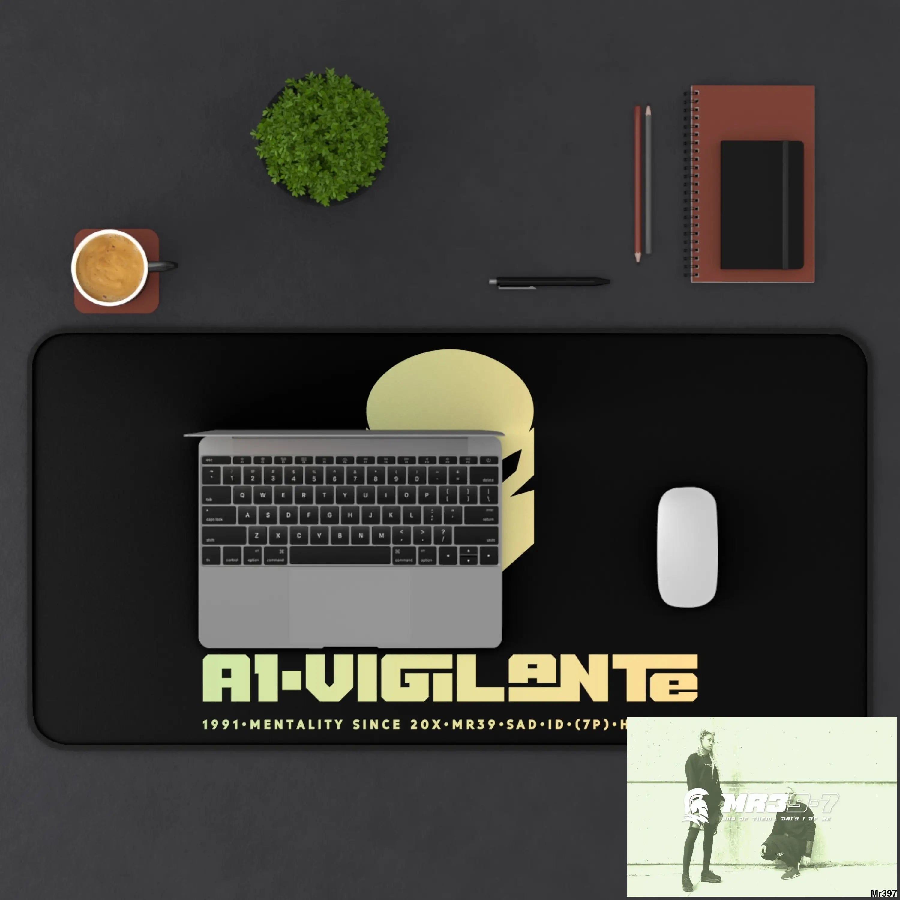 A1-Vigilante Sparta Desk Mat 15.5’’ × 31’’ Home Decor