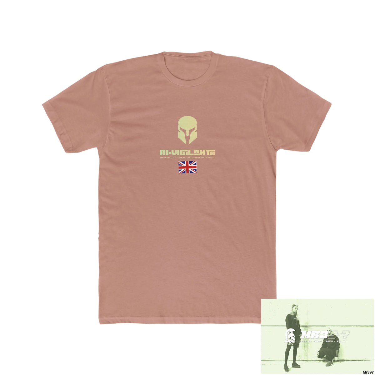 A1-Vigilante Sparta Drugs back please ? Men’s Cotton Crew Tee Solid Desert Pink / S T-Shirt