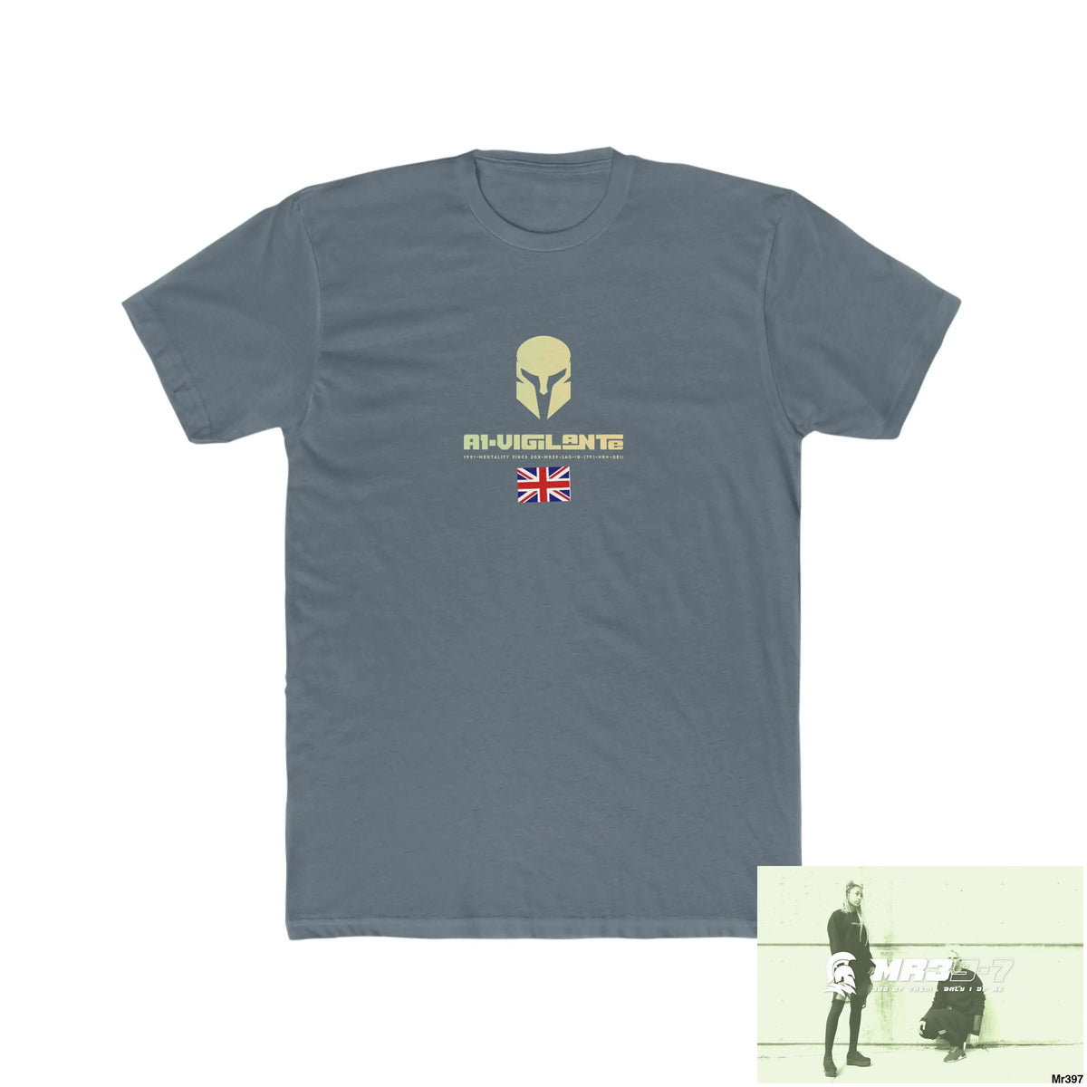 A1-Vigilante Sparta Drugs back please ? Men’s Cotton Crew Tee Solid Indigo / S T-Shirt