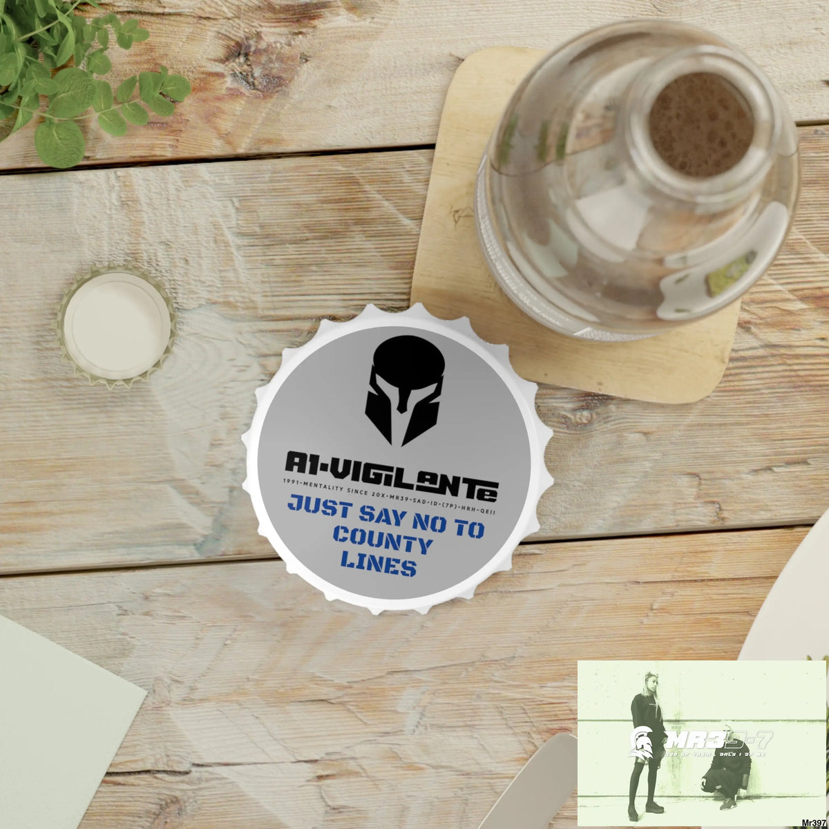 A1- Vigilante Sparta Edition Just Say No To County Lines Bottle Opener One size / White Accessories