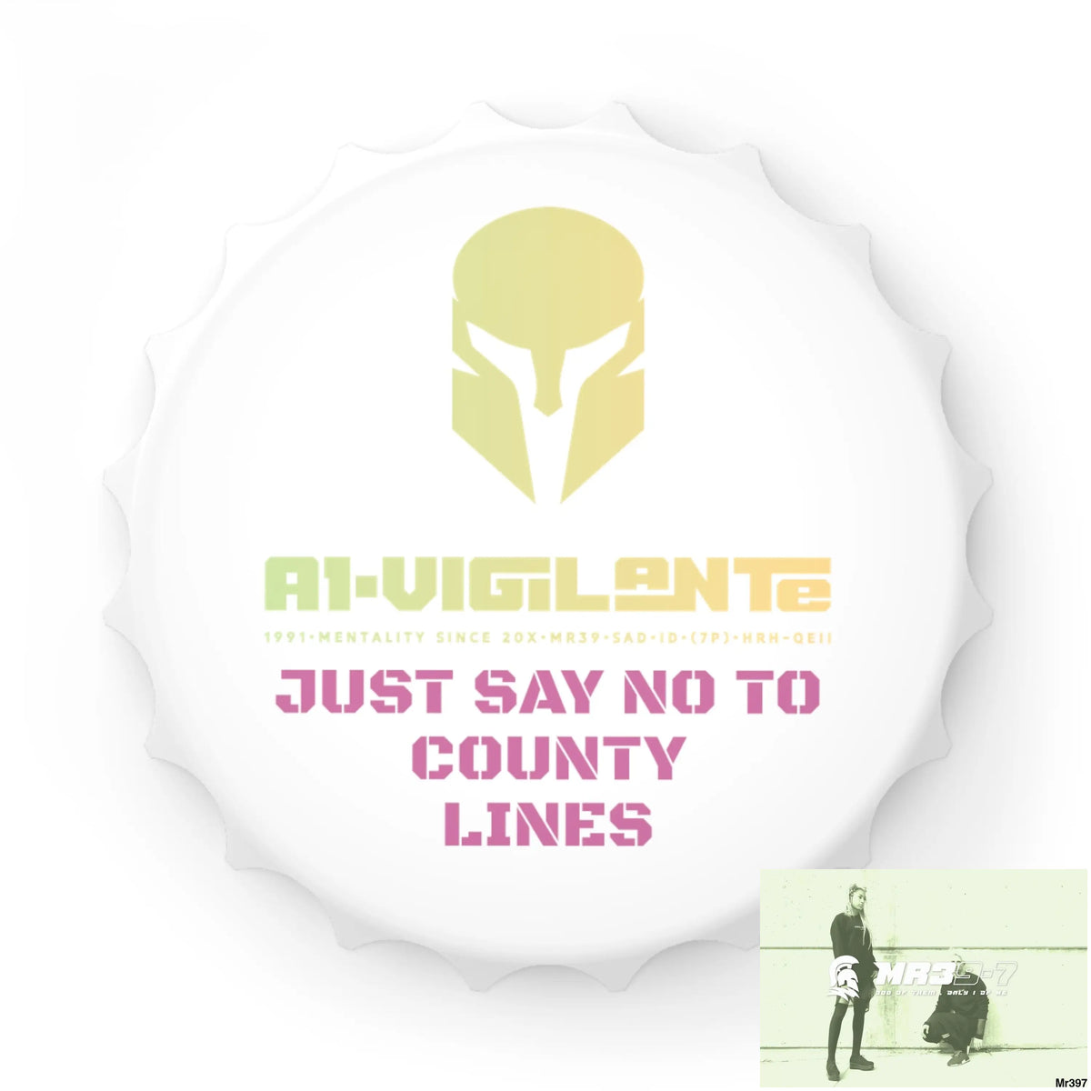 A1- Vigilante Sparta Edition Just Say No To County Lines Bottle Opener One size / White Accessories