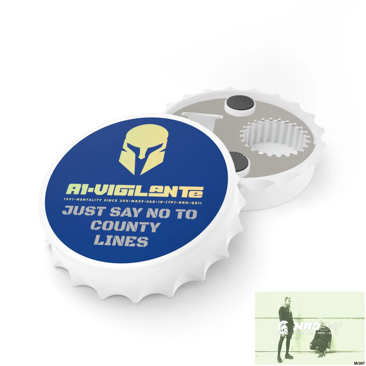 A1- Vigilante Sparta Edition Just Say No To County Lines Bottle Opener One size / White Accessories