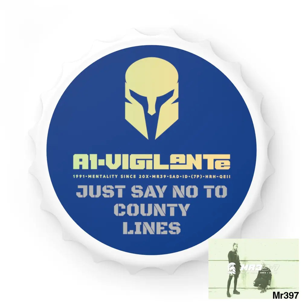 A1- Vigilante Sparta Edition Just Say No To County Lines Bottle Opener One size / White Accessories