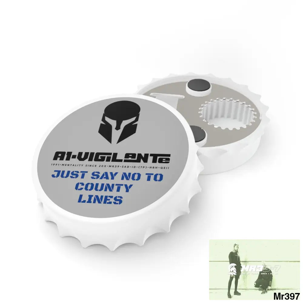 A1- Vigilante Sparta Edition Just Say No To County Lines Bottle Opener One size / White Accessories