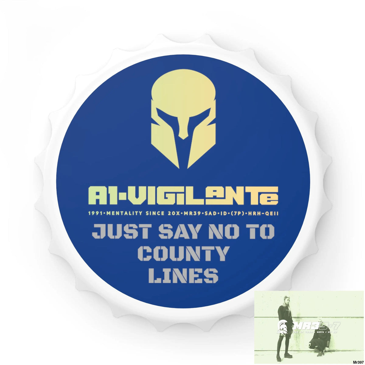 A1- Vigilante Sparta Edition Just Say No To County Lines Bottle Opener One size / White Accessories