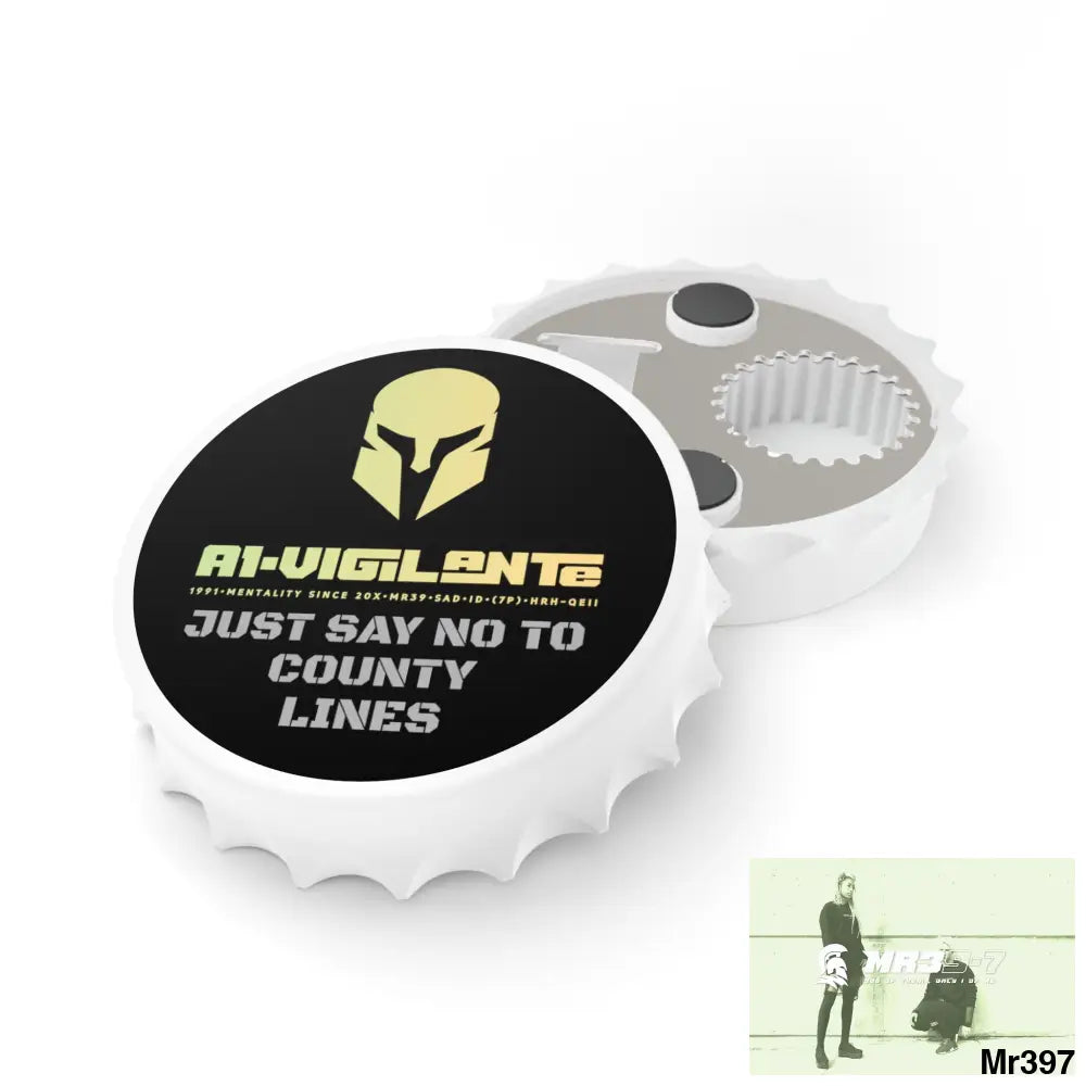 A1- Vigilante Sparta Edition Just Say No To County Lines Bottle Opener One size / White Accessories
