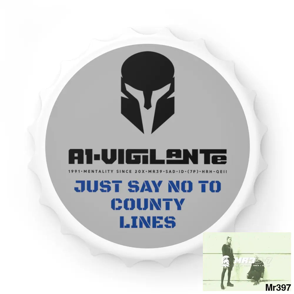 A1- Vigilante Sparta Edition Just Say No To County Lines Bottle Opener One size / White Accessories