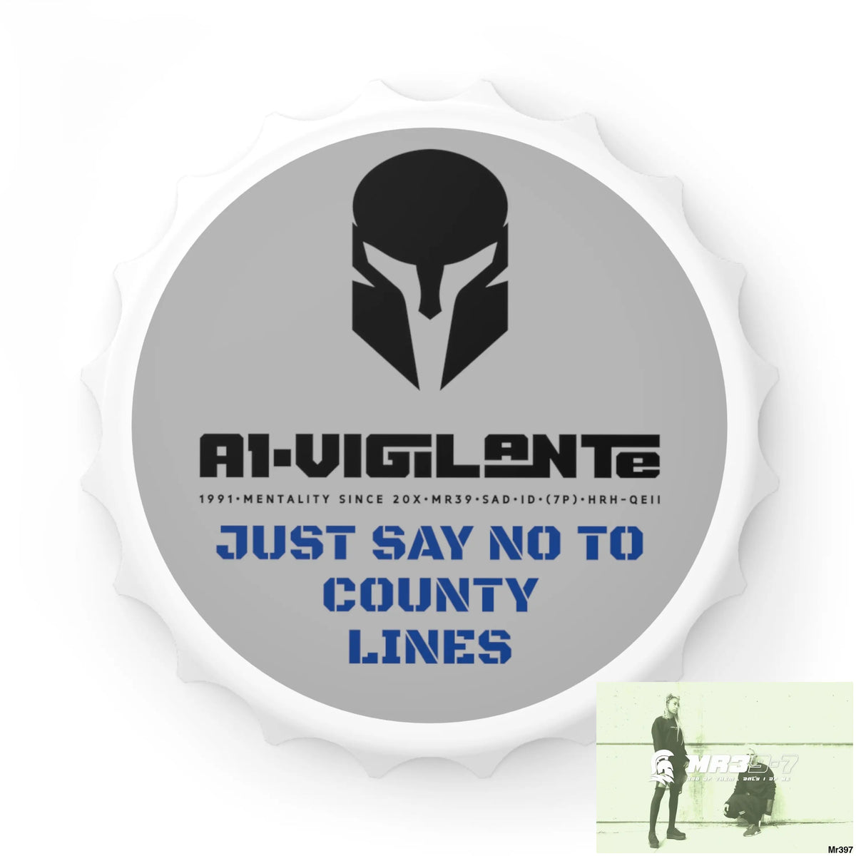 A1- Vigilante Sparta Edition Just Say No To County Lines Bottle Opener One size / White Accessories