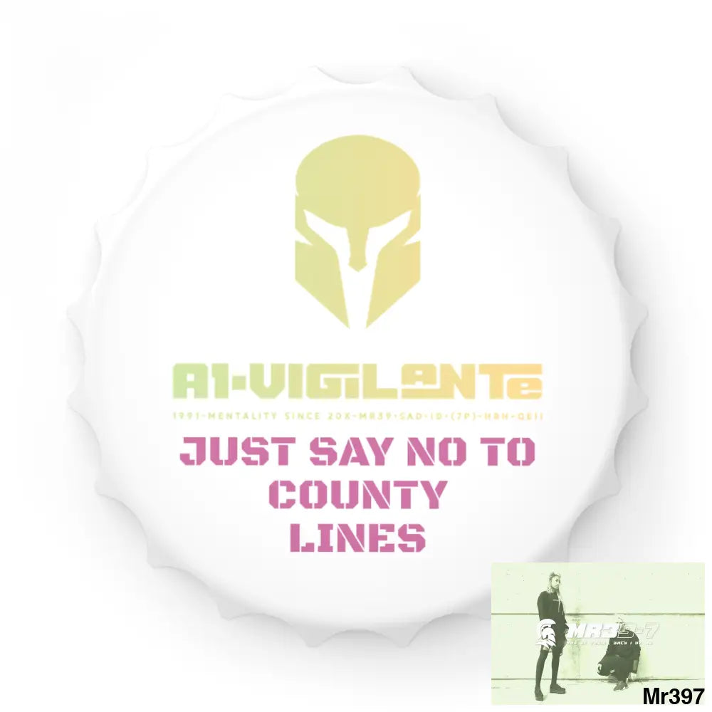 A1- Vigilante Sparta Edition Just Say No To County Lines Bottle Opener One size / White Accessories