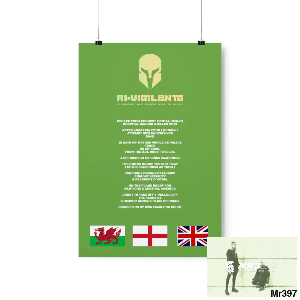 A1-Vigilante Sparta Escape from Hergest MH Hospital 2013 Matte Vertical Posters 12″ x 18″ / Matte Poster