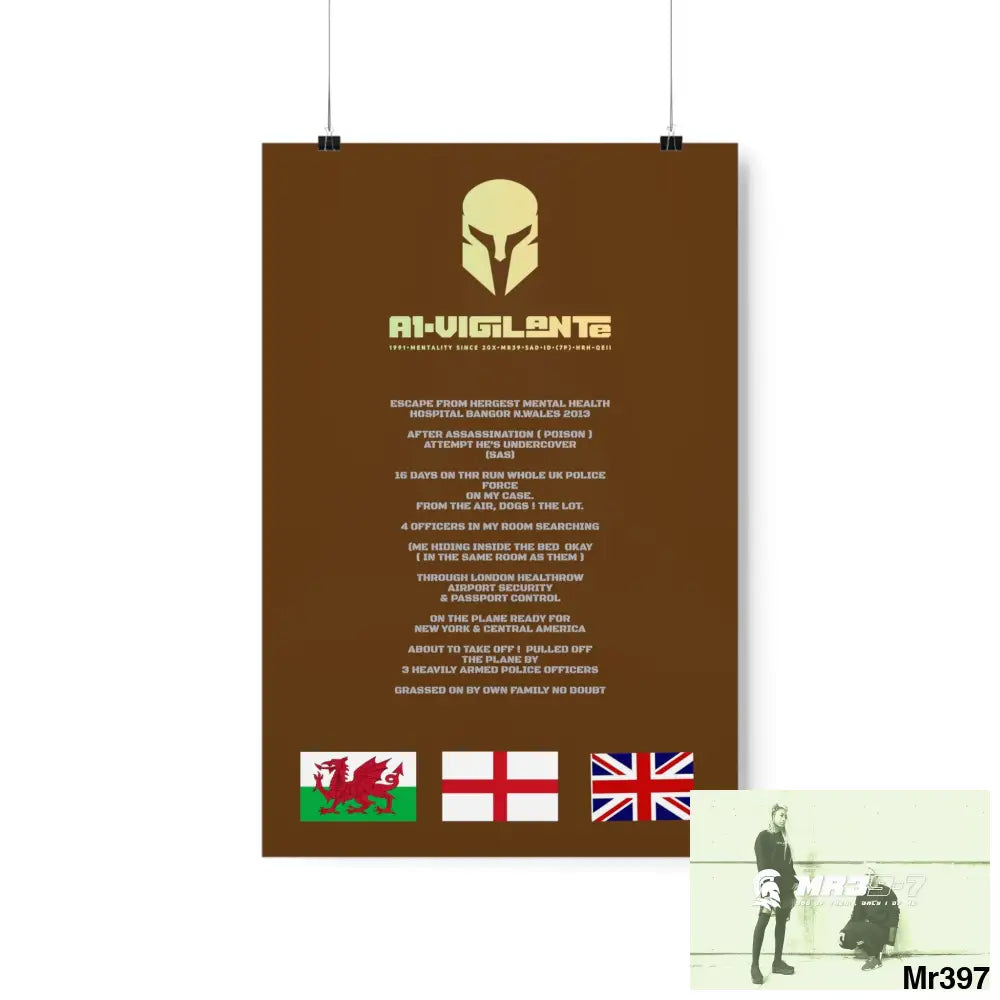 A1-Vigilante Sparta Escape from Hergest MH Hospital 2013 Matte Vertical Posters 12″ x 18″ / Matte Poster