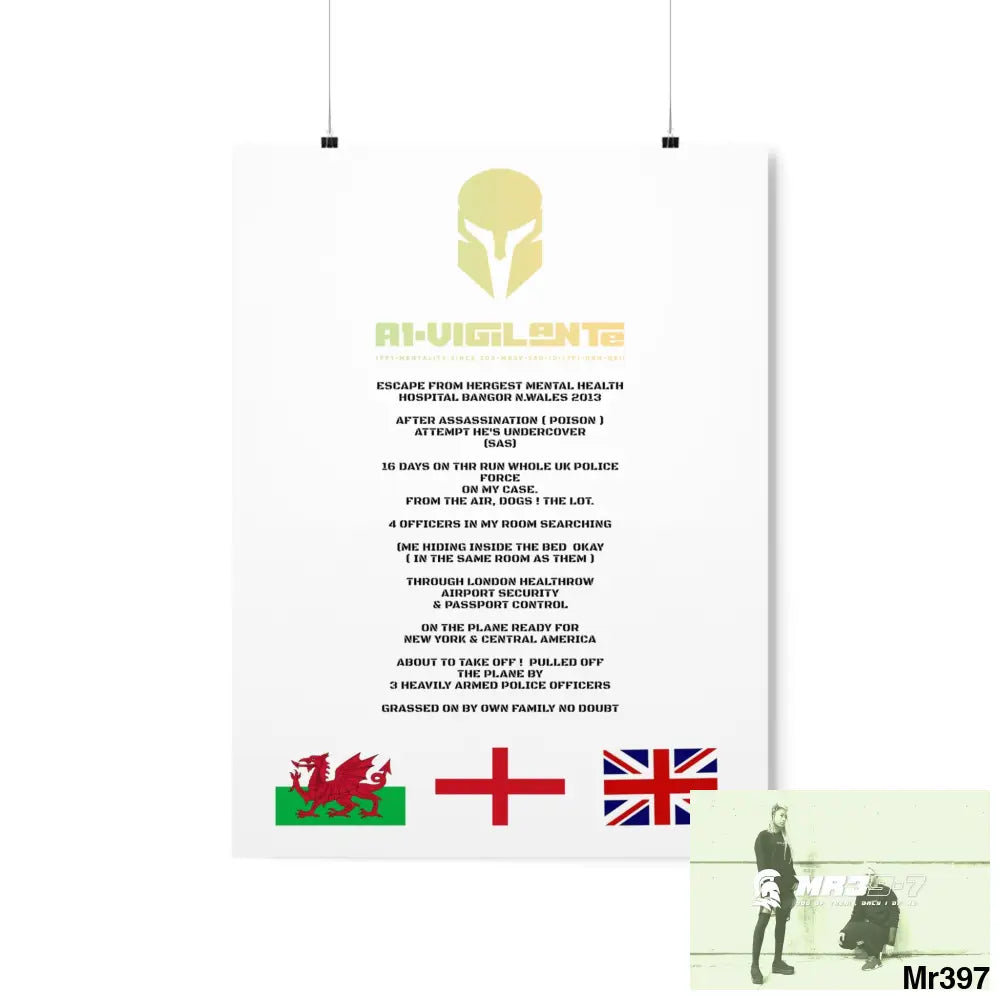 A1-Vigilante Sparta Escape from Hergest MH Hospital 2013 Matte Vertical Posters 18″ x 24″ / Matte Poster