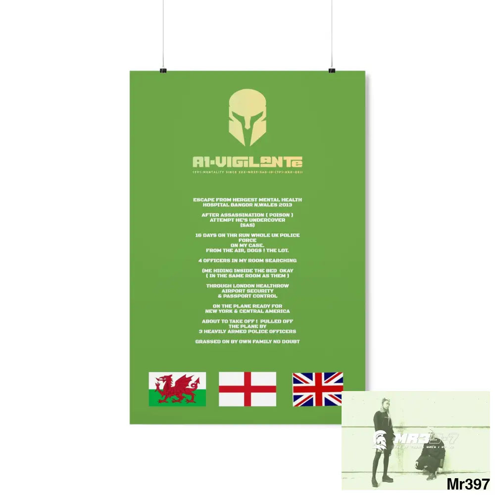 A1-Vigilante Sparta Escape from Hergest MH Hospital 2013 Matte Vertical Posters 20″ x 30″ / Matte Poster