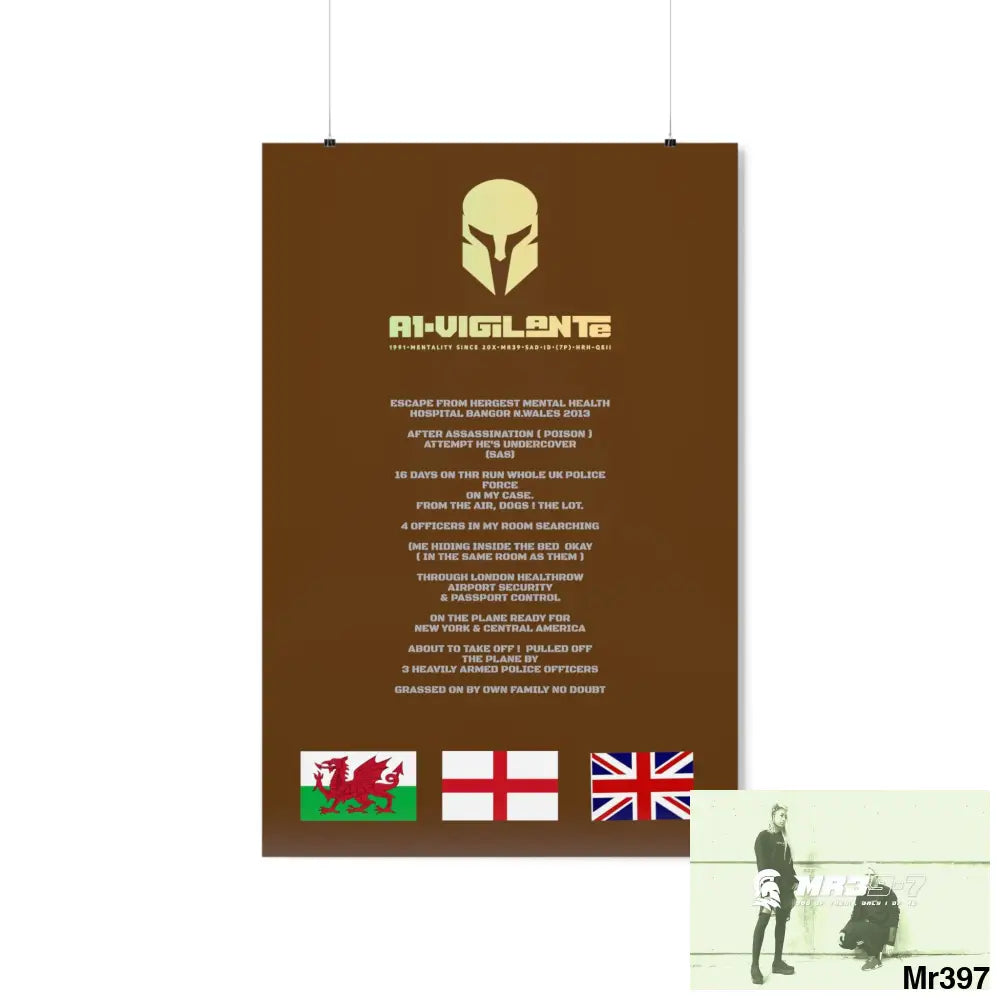 A1-Vigilante Sparta Escape from Hergest MH Hospital 2013 Matte Vertical Posters 24″ x 36″ / Matte Poster