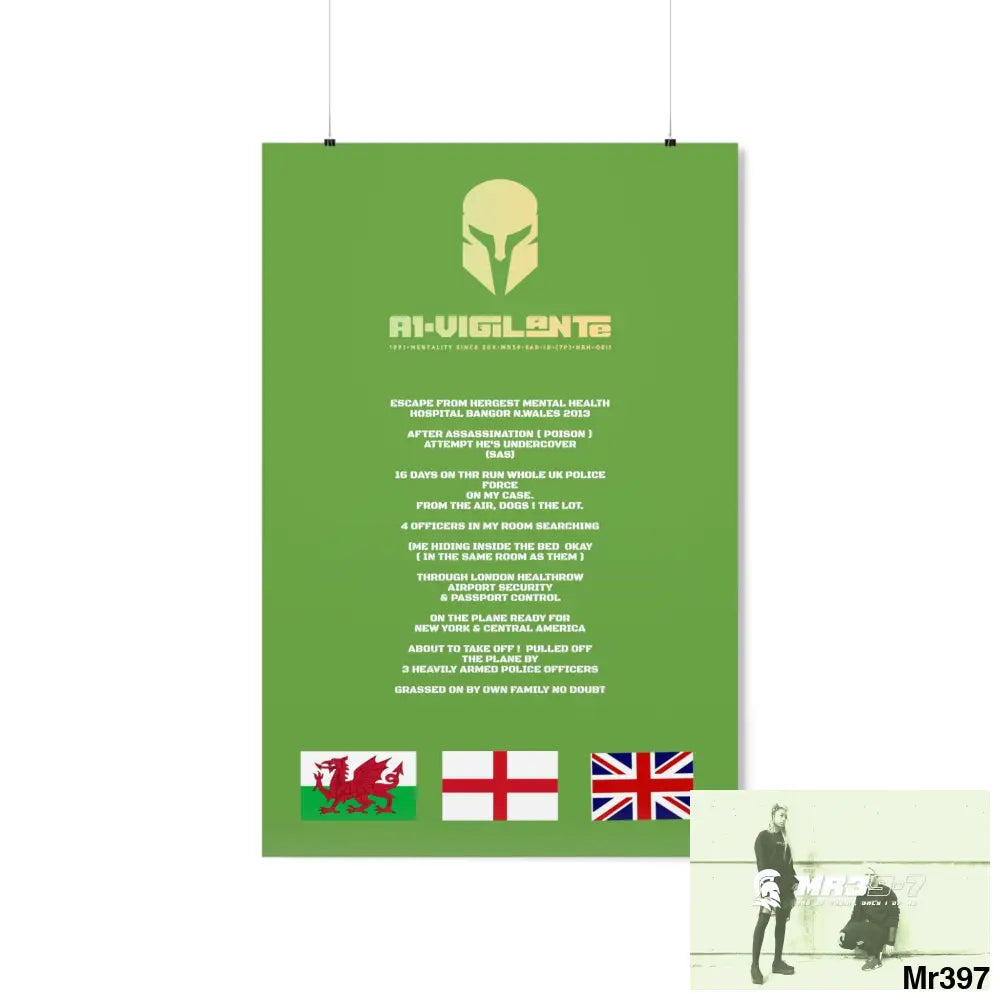 A1-Vigilante Sparta Escape from Hergest MH Hospital 2013 Matte Vertical Posters 24″ x 36″ / Matte Poster